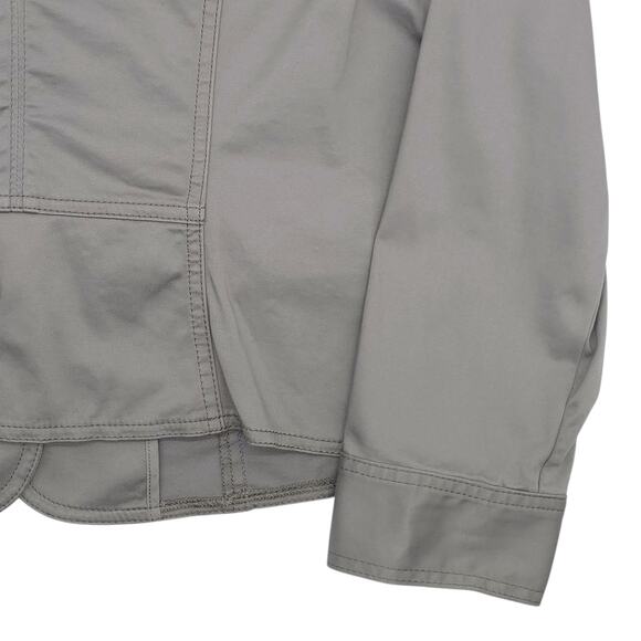 White House Black Market Military Jacket Womens 14 Grey Cropped Pockets - Picture 12 of 12